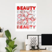 Beauty Blume Line Art Typografy Design Poster (Heimbüro)