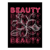 Beauty Blume Line Art Typografy Poster (Vorderseite)