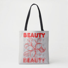 Beauty Blume Linie Art Typografie Design Tag Tasche