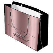 Beauty Blush Makeup Minimal Bridal Rose Eggplant Große Geschenktüte (Rückseite Schrägansicht)