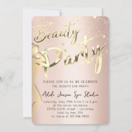 Beauty Body Party Sofort Download Gold Rose Einladung