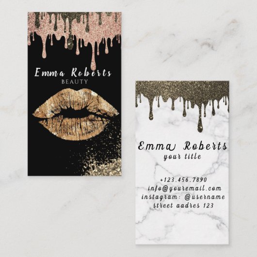 Beauty Bokeh Shine Glitzer Sparkling Business Card Visitenkarte (Vorne/Hinten)