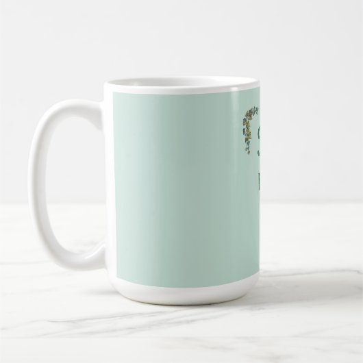Beauty Botanical Typography Kaffeetasse (Links)