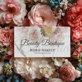 Beauty Boutique Blume Marmor Makeup Haarkarte Visitenkarte