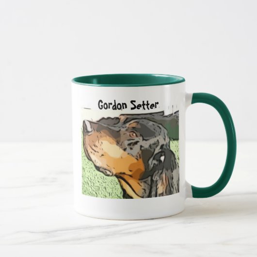 Beauty, Brains, Birdsense Gordon Setter Ceramc Mug Tasse (Rechts)