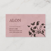 Beauty Business Card Hair Salon Butterfly Pink Visitenkarte (Rückseite)
