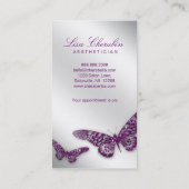Beauty Business Card Salon Butterfly Purple Light Terminkarte (Rückseite)