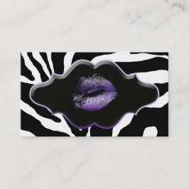 Beauty Business Cards Tier Zebra Lila Liften Visitenkarte