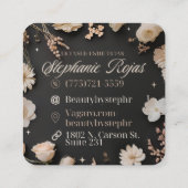 Beauty by Steph R Custom Order Square Business C Quadratische Visitenkarte (Rückseite)