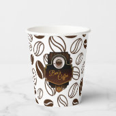Beauty Coffee Shop Kundenname Pappbecher (Rückseite)