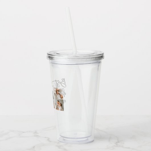 Beauty Collage Foto Bester Vater je Geschenk Acryltrinkbecher (Links)