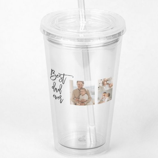 Beauty Collage Foto Bester Vater je Geschenk Acryltrinkbecher