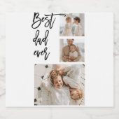 Beauty Collage Foto Bester Vater je Geschenk Bierflaschenetikett (Einzelnes Label)