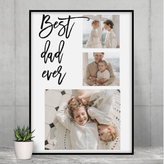Beauty Collage Foto Bester Vater je Geschenk Poster