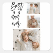 Beauty Collage Foto Bester Vater je Geschenk Quadratischer Aufkleber (Vorderseite)