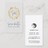 Beauty Consultant Beautician Blume Monogram Visitenkarte (Vorne/Hinten)