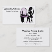 Beauty Consultant Chic Lila Black Hair Salon Visitenkarte (Vorne/Hinten)