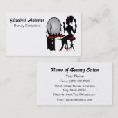 Beauty Consultant Classy Red Black Hair Salon Visitenkarte (Vorne/Hinten)