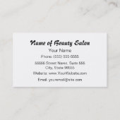 Beauty Consultant Classy Red Black Hair Salon Visitenkarte (Rückseite)