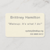 Beauty Consultant Fotovorlage Visitenkarte (Rückseite)