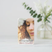 Beauty Consultant Fotovorlage Visitenkarte (Stehend Vorderseite)