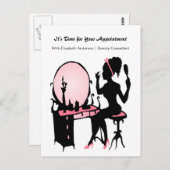 Beauty Consultant Girly Girly Girl Ernennung Erinn Postkarte (Vorne/Hinten)