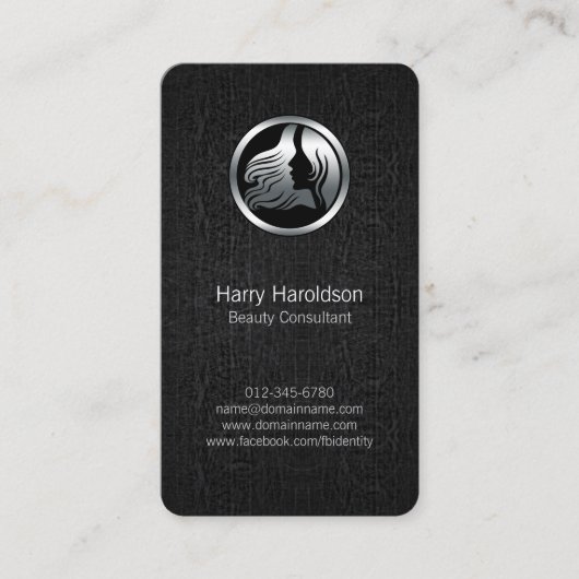Beauty Consultant Hair Style Icon Business Card Visitenkarte (Vorderseite)