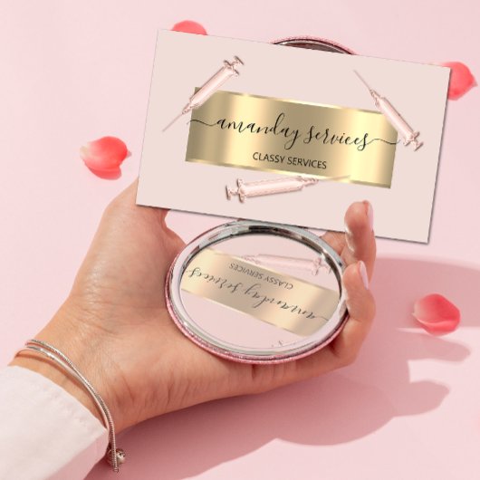 Beauty Cosmetologist Spritze Botox B12 QRCodeBlush Visitenkarte