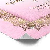 Beauty Diploma Abschlusszeugnis Rosa Gold Poster (Ecke)