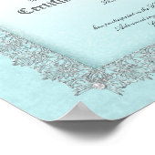 Beauty Diploma Certificate of Completion Blue Poster (Ecke)