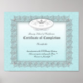 Beauty Diploma Certificate of Completion Blue Poster (Vorne)