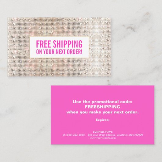 Beauty Discount Coupon Silver Sequins Pink (Vorne/Hinten)