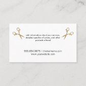 Beauty Dog Groomer Elite Shears Wood Trim Visitenkarte (Rückseite)