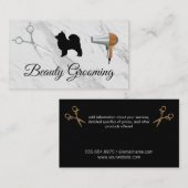 Beauty Dog Groomer Shears und Haartrockner Visitenkarte (Vorne/Hinten)