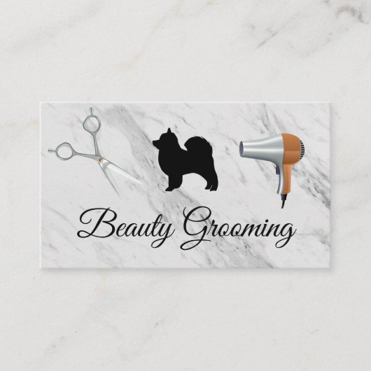 Beauty Dog Groomer Shears und Haartrockner Visitenkarte (Vorderseite)