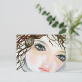 Beauty Doll Face Crown Postcard Postkarte (Stehend Vorderseite)