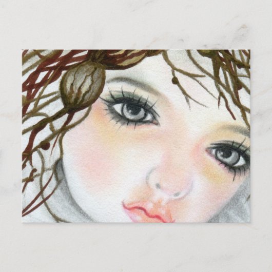 Beauty Doll Face Crown Postcard Postkarte (Vorderseite)