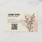 Beauty Elegant Editable QR Visitenkarte (Vorderseite)