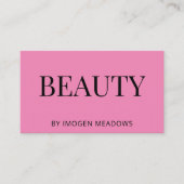Beauty Esthetician Bold Typografy Dark Pink Visitenkarte (Vorderseite)