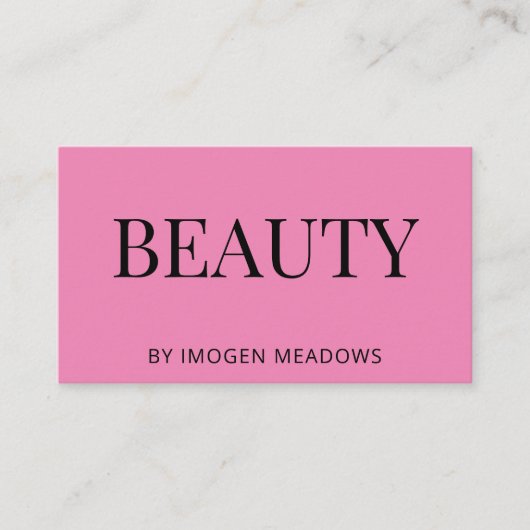 Beauty Esthetician Bold Typografy Dark Pink Visitenkarte (Vorderseite)