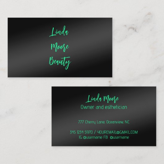 Beauty Esthetician Visitenkarte (Vorne/Hinten)