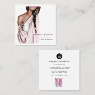Beauty Fashion Business Card Quadratische Visitenkarte