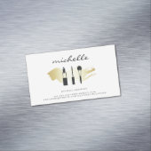 Beauty Fashion Makeup Gold Brushed Magnetische Visitenkarte (Beispiel)