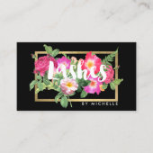 Beauty Florals Lash Extensions Black Visitenkarte (Vorderseite)
