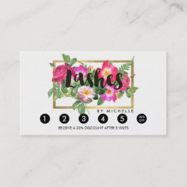 Beauty Florals Lash Extensions White Loyalty Card Treuekarte