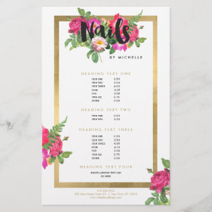 Beauty Florals Nagelstudio Weiß Flyer