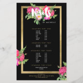 Beauty Florals Nail Salon Black Flyer (Vorne)