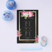 Beauty Florals Nail Salon Black Flyer (Einzeln)