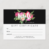 Beauty Florals Nail Salon Black Gift Certificate (Vorderseite)