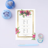 Beauty Florals Nail Salon White Flyer (Einzeln)
